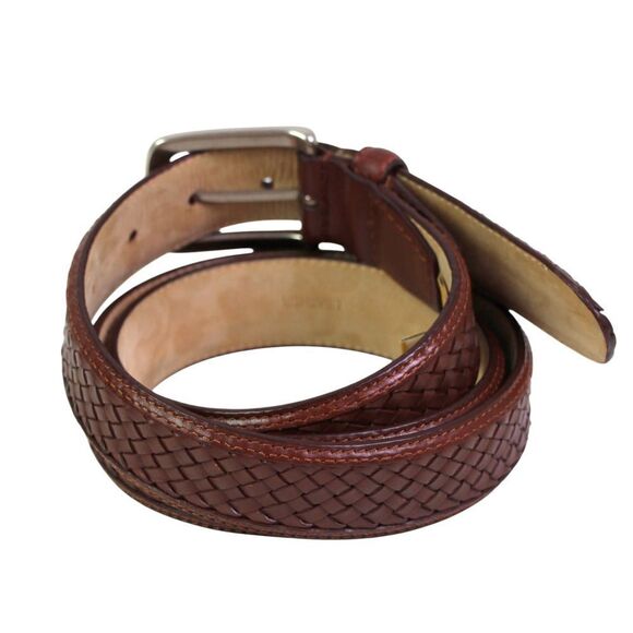 Tommy Bahama WOVEN BROWN REAL LEATHER 1 1/8"Wd DRESS MEN'S BELT Sz 40/100 (t55 - Picture 4 of 16